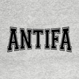 Antifa - Anti-Fascist & Anti-Nationalist Black Text Design T-Shirt